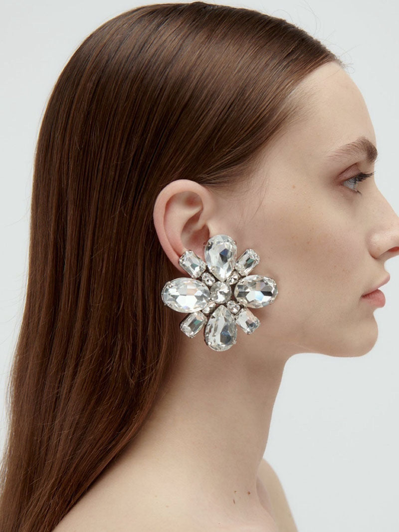 Collar De Flor De Cristal Grande De Aleación Al Por Mayor
